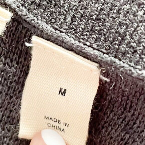 Moth Tie Front Wide Leg Knit Gray Cropped Sweater Wool Blend Pants M Workwear - Picture 10 of 11